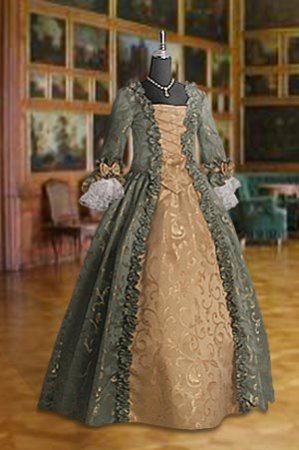 Deluxe Ladies 18th Century Marie Antoinette Georgian Masked Ball Costume Size 8 - 10 Image